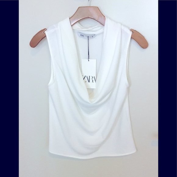 Zara Tops - ZARA Cream Sleeveless Blouse XS NWT